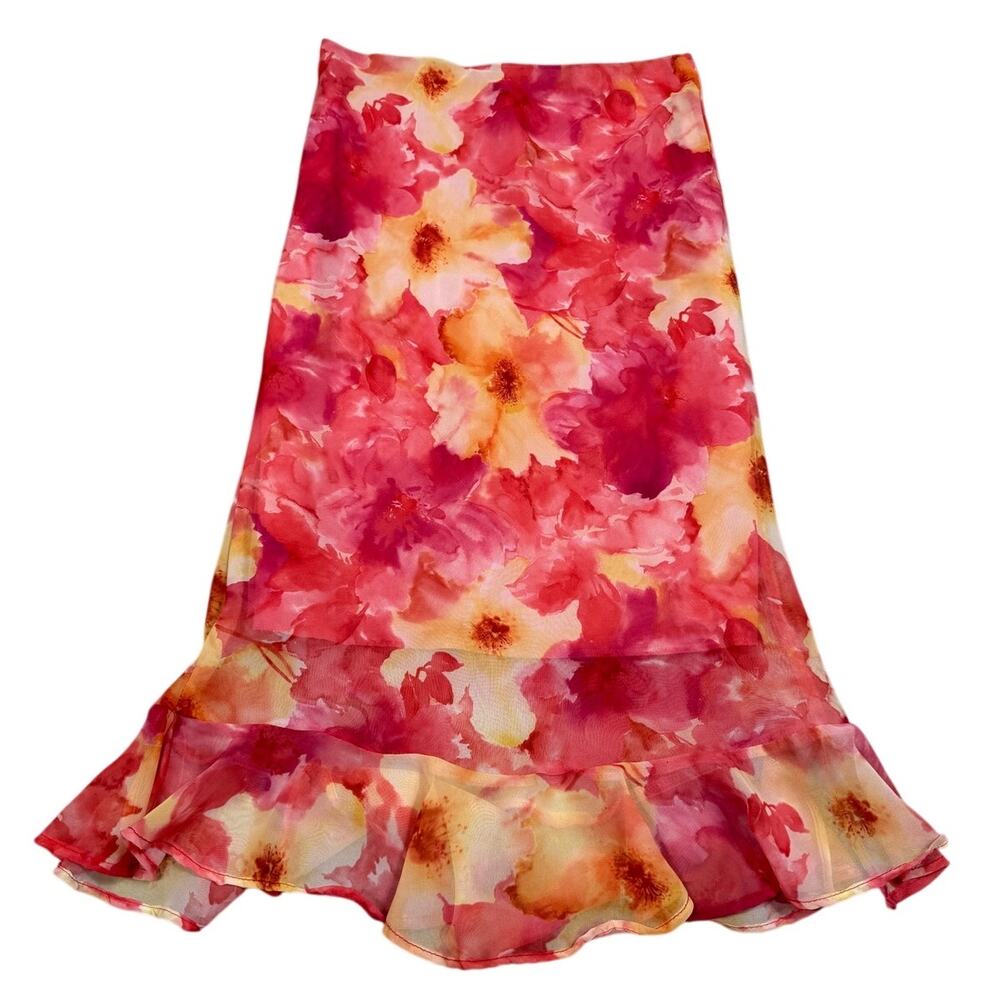 Vintage Tampa Womens Size S Floral Midi Skirt